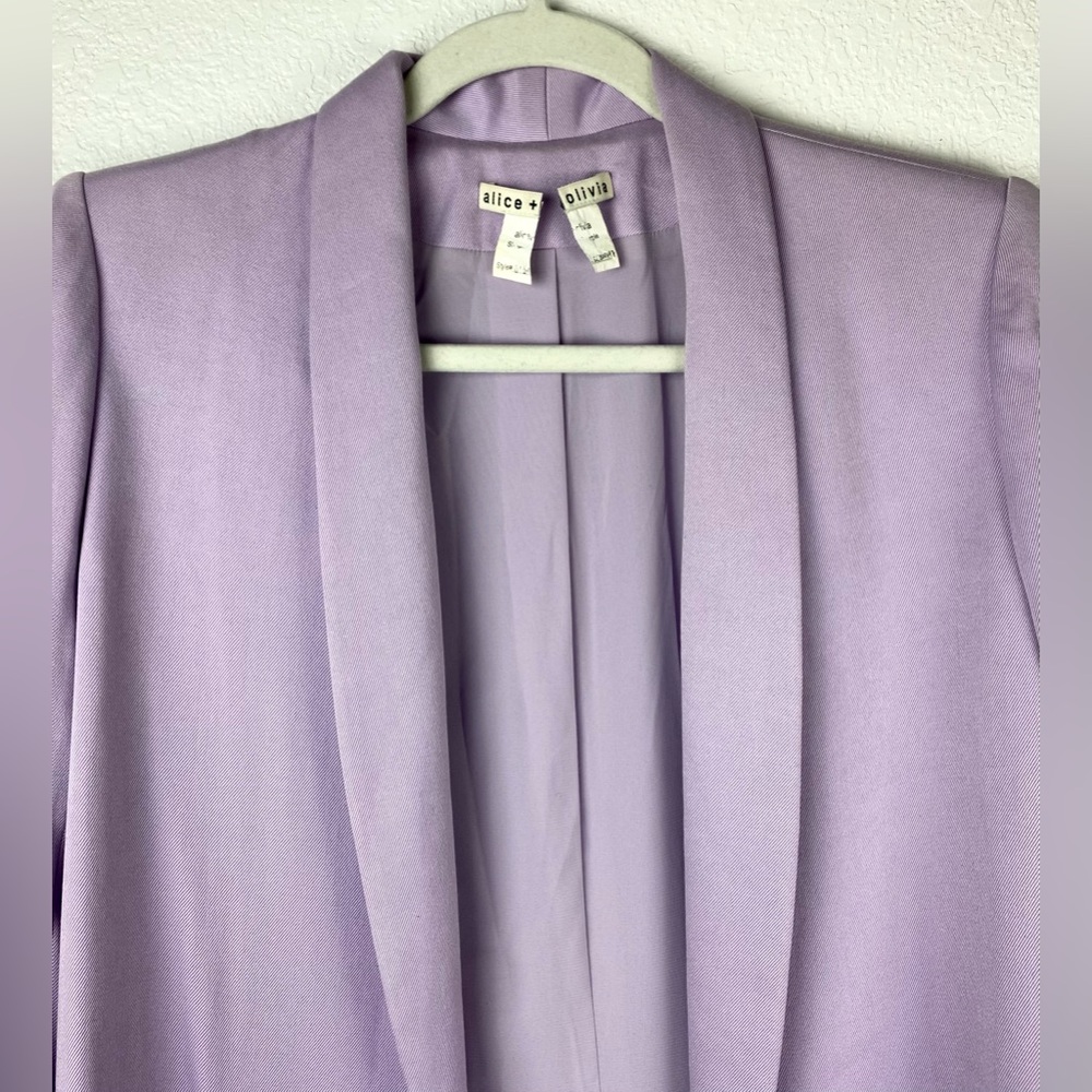 ALICE + OLIVIA Kylie Long Easy Shawl Collar Jacket - Picture 5 of 16